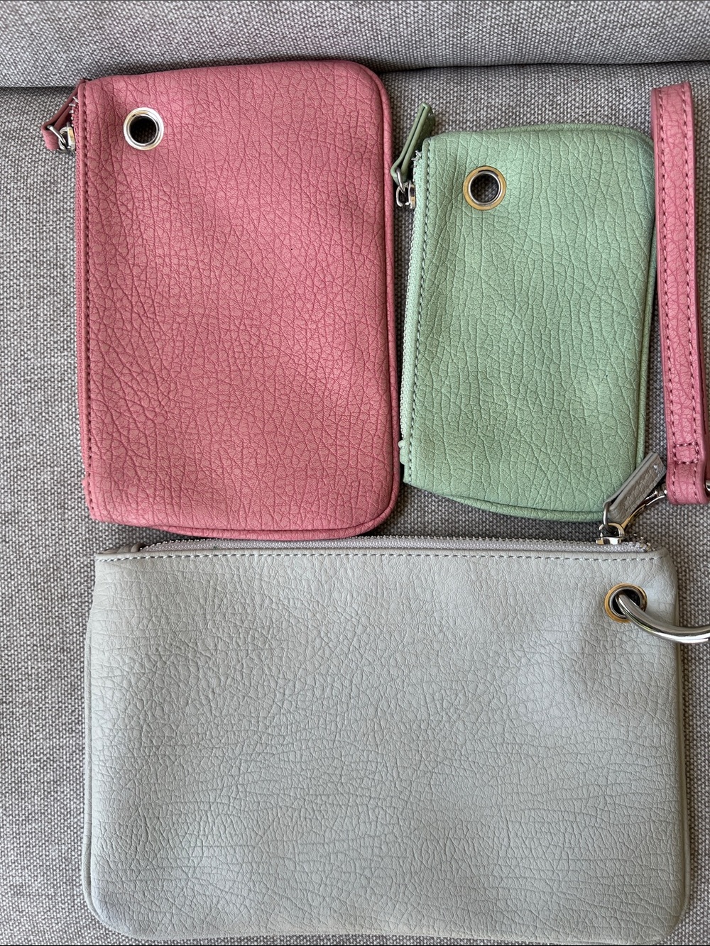 Free People Trio Wristlet Set in Pink, Green, Cream|NWOT - Picture 3 of 7